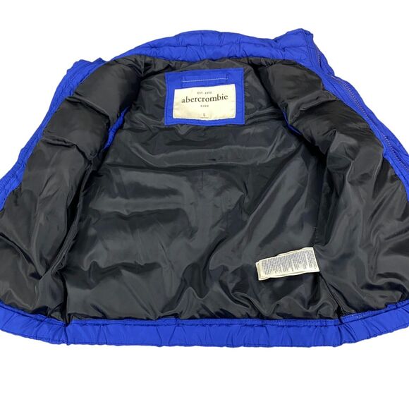 Abercrombie & Fitch Down Puffer Vest Kids Large Blue Summit Rock Gorpcore - Picture 9 of 15